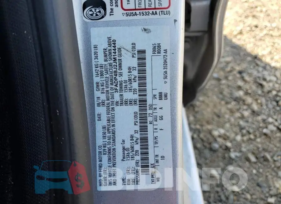 3FADP4BJ2JM144440 Photo# 12
