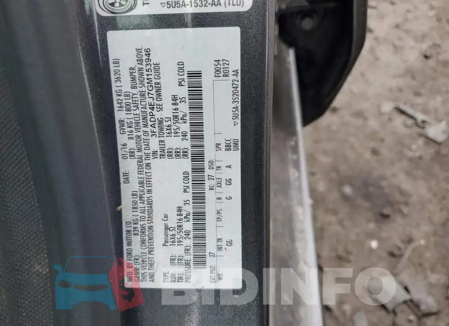 3FADP4EJ7GM153946 Photo# 12