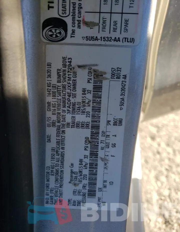 3FADP4EJXFM172943 Photo# 13