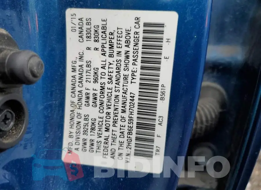 2HGFB6E59FH702447 Photo# 12