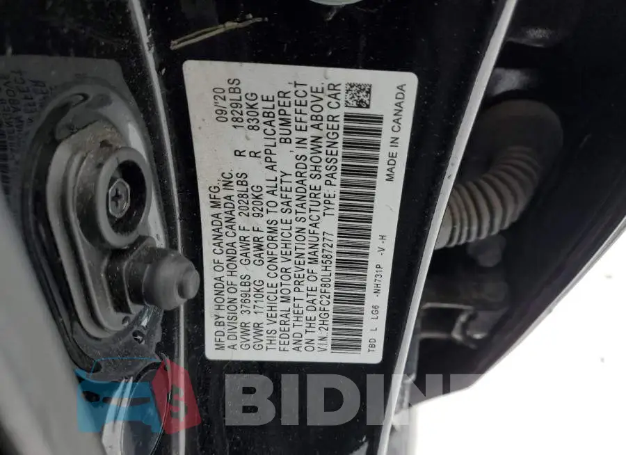2HGFC2F80LH587277 Photo# 12