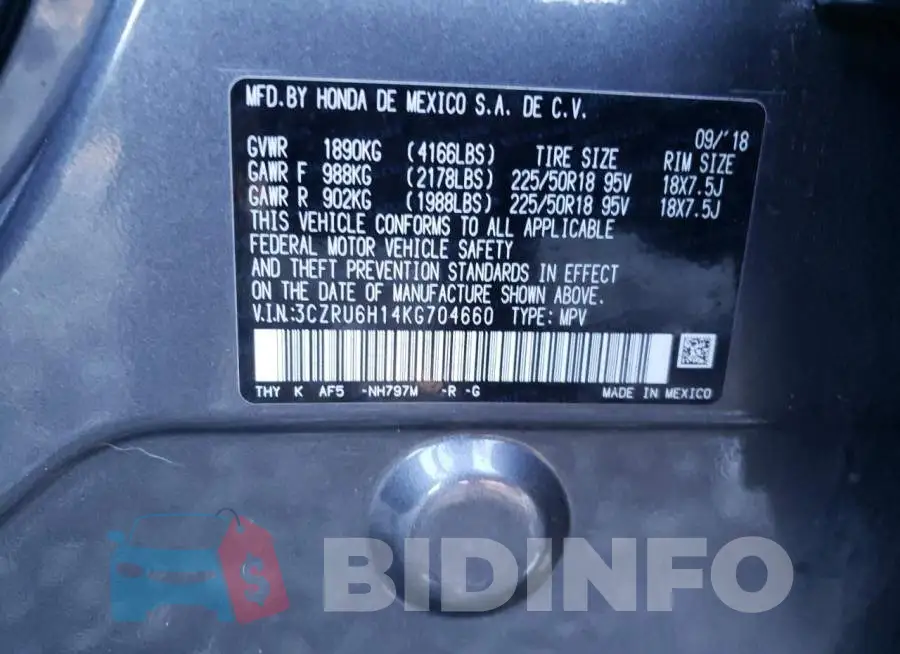 3CZRU6H14KG704660 Photo# 12