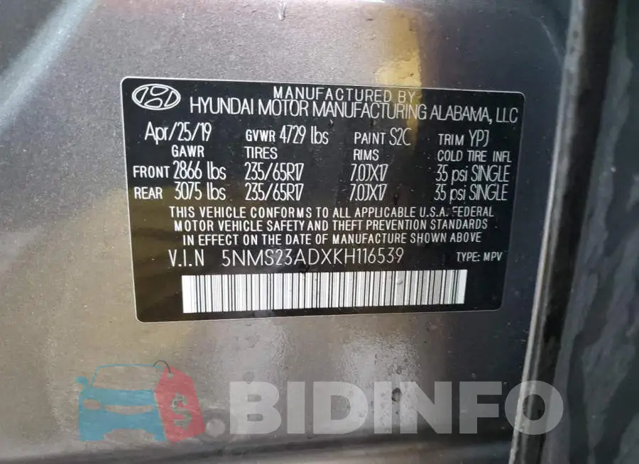 5NMS23ADXKH116539 Photo# 12