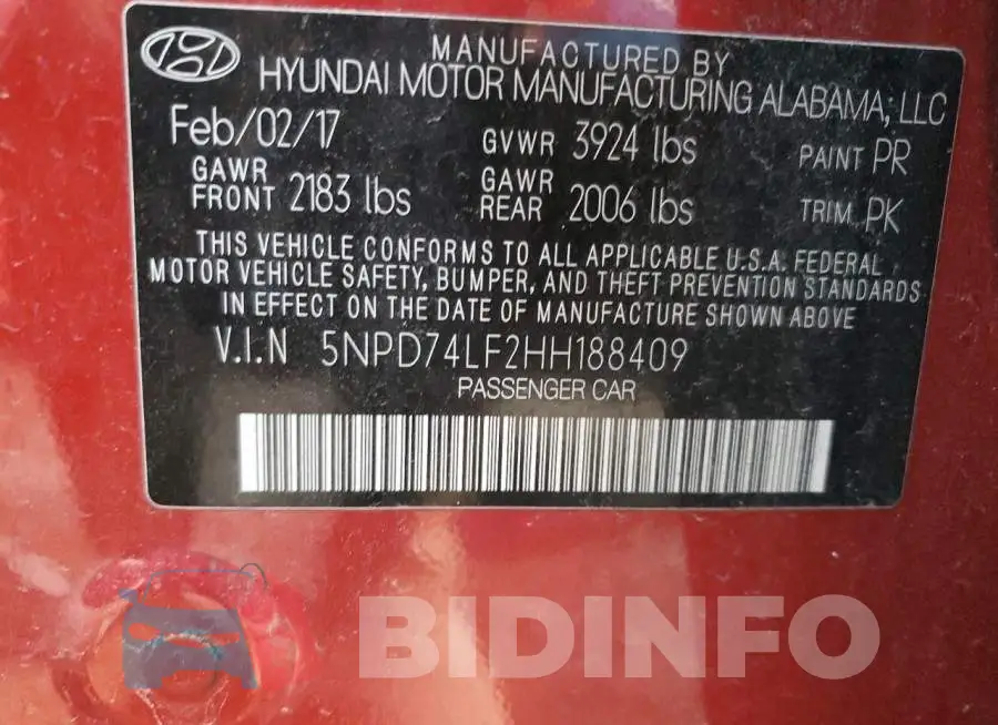 5NPD74LF2HH188409 Photo# 12