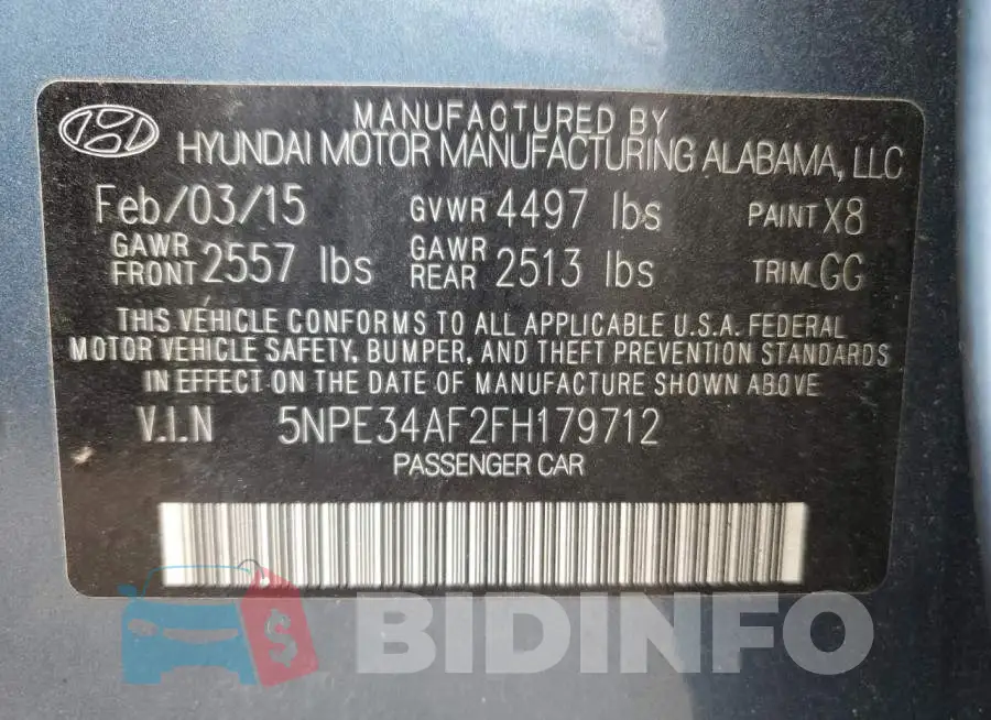 5NPE34AF2FH179712 Photo# 12