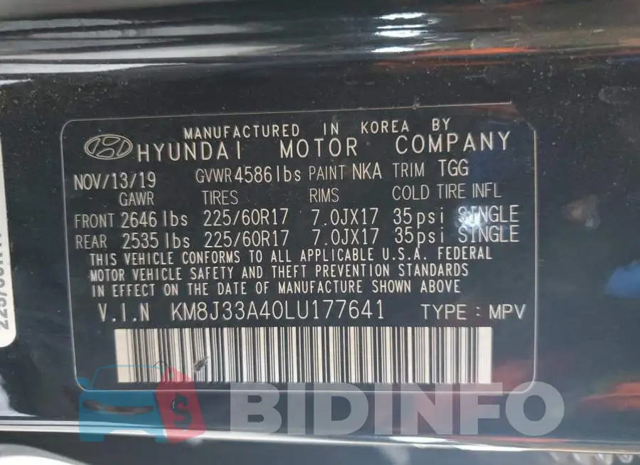 KM8J33A40LU177641 Photo# 12