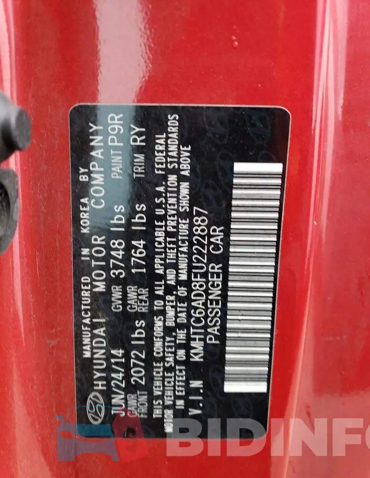 KMHTC6AD8FU222887 Photo# 12