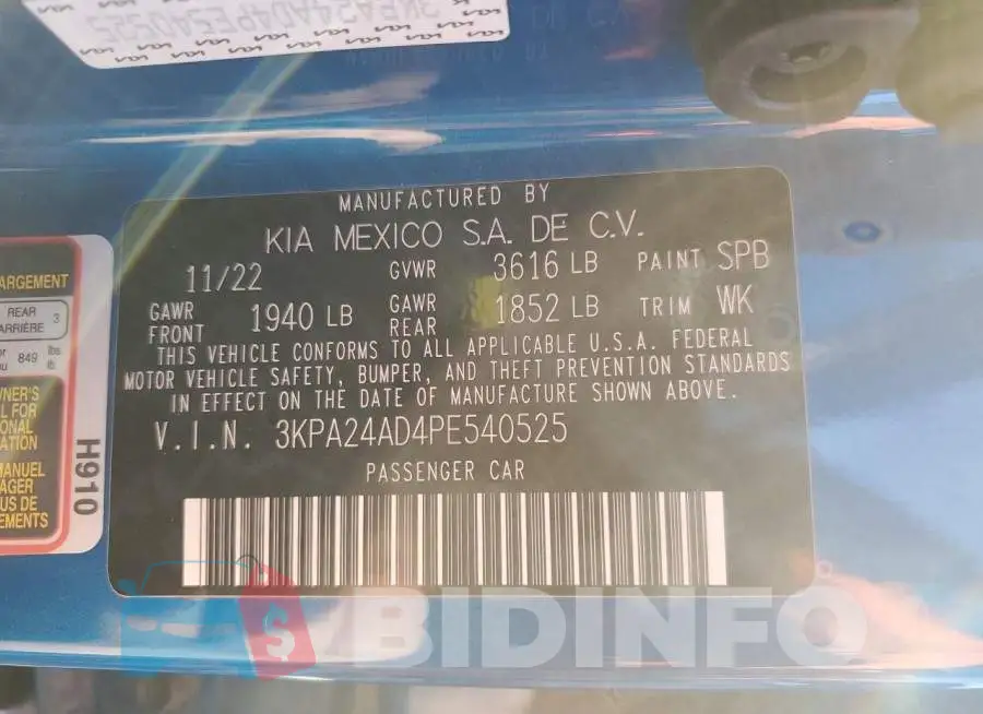 3KPA24AD4PE540525 Photo# 12