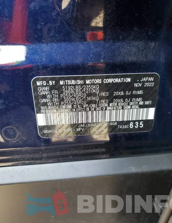 JA4J3UA82PZ021908 Photo# 13