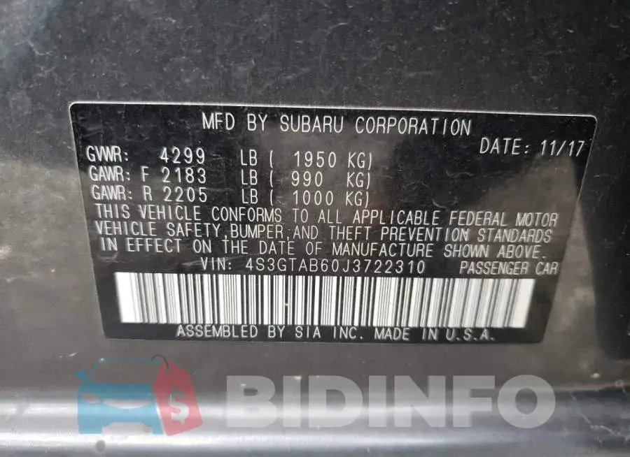 4S3GTAB60J3722310 Photo# 12