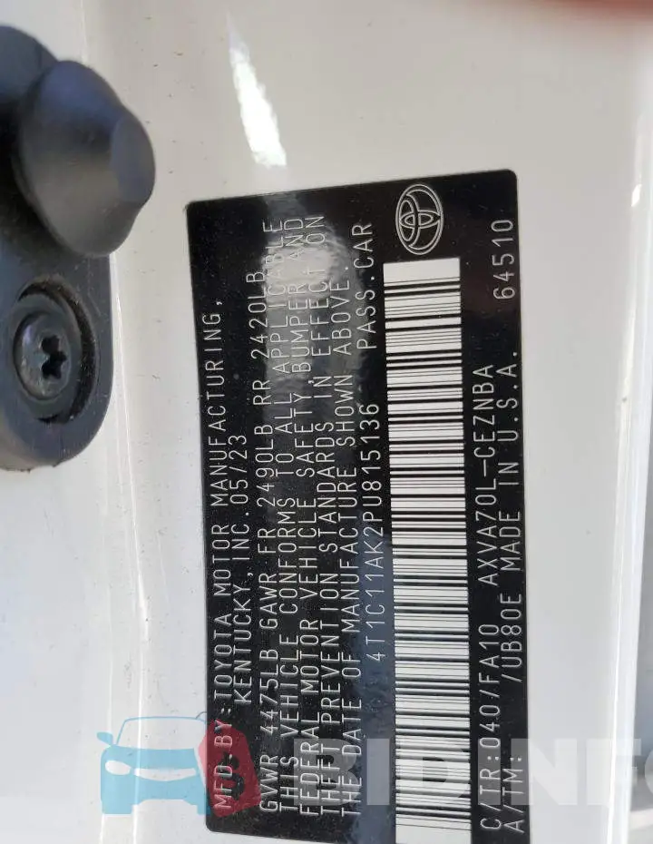 4T1C11AK2PU815136 Photo# 12
