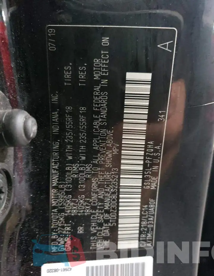 5TDDZ3DC8LS235213 Photo# 14