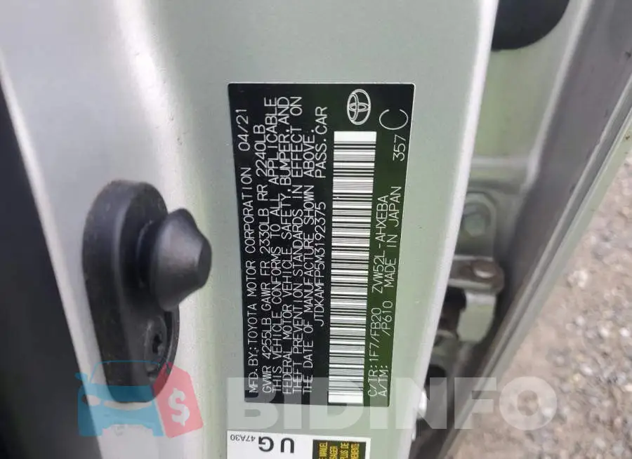 JTDKAMFP5M3192375 Photo# 12