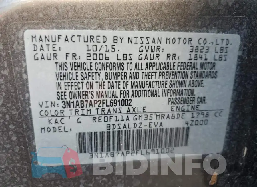 3N1AB7AP2FL691002 Photo# 12