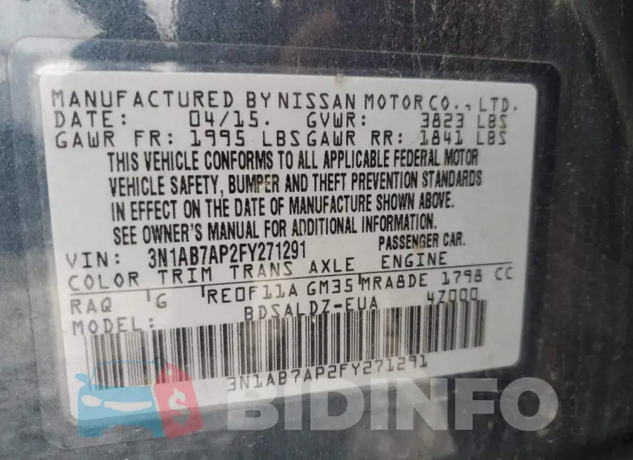 3N1AB7AP2FY271291 Photo# 12