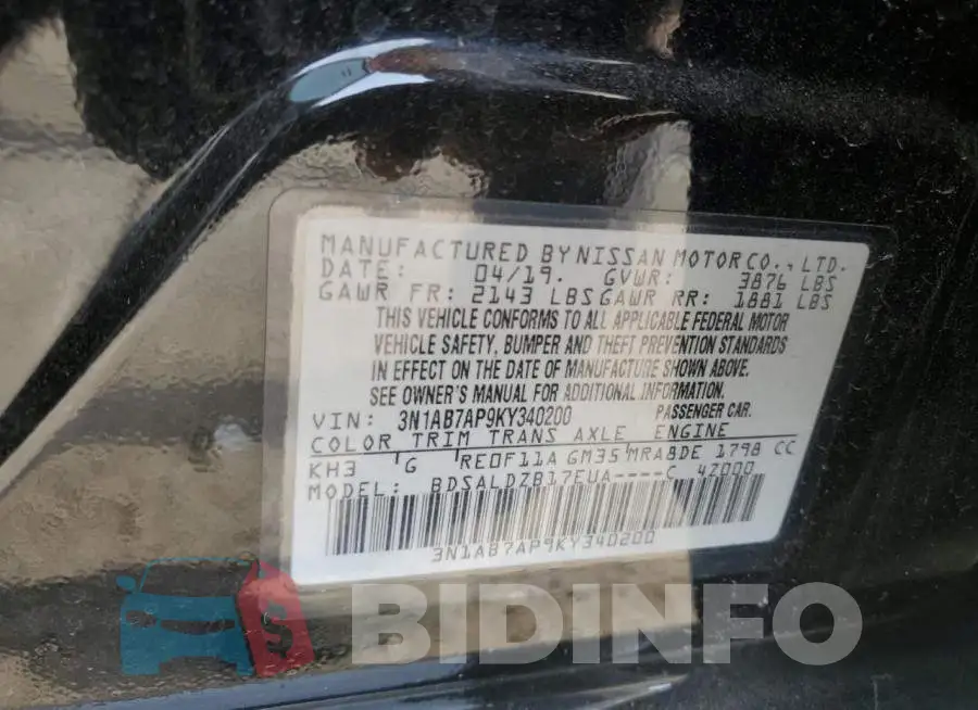 3N1AB7AP9KY340200 Photo# 12