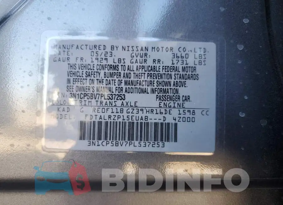 3N1CP5BV7PL537253 Photo# 12