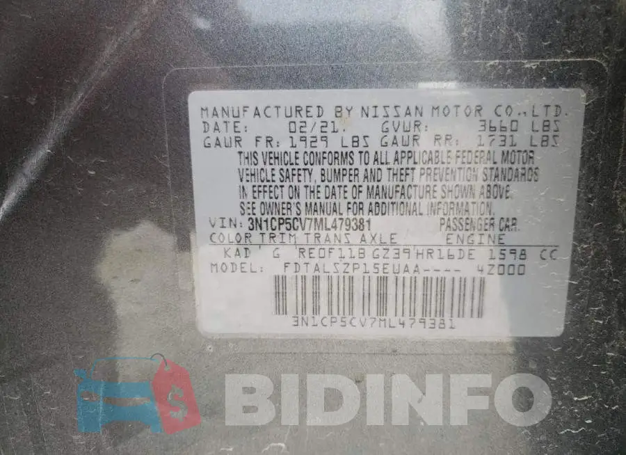 3N1CP5CV7ML479381 Photo# 13