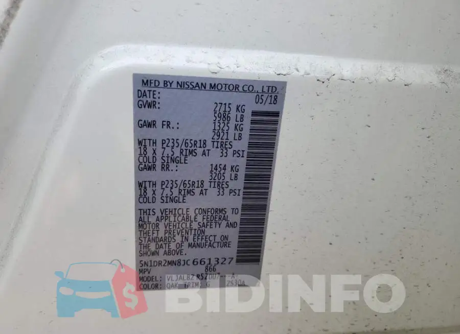 5N1DR2MN8JC661327 Photo# 12