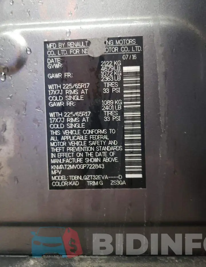 KNMAT2MV0GP722843 Photo# 12