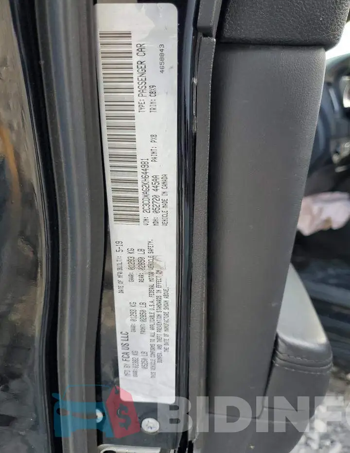 2C3CDXAG2KH644981 Photo# 13