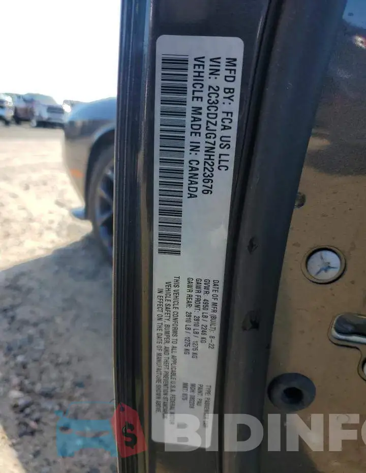 2C3CDZJG7NH223676 Photo# 12