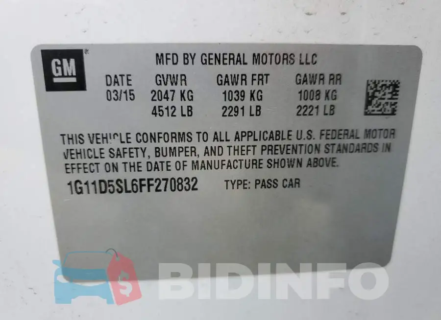 1G11D5SL6FF270832 Photo# 13