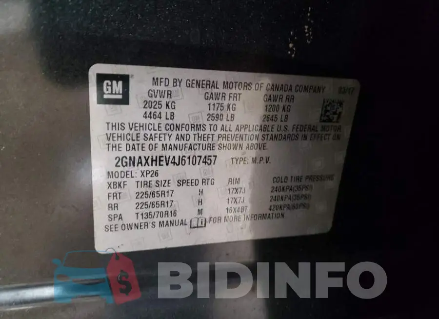 2GNAXHEV4J6107457 Photo# 13