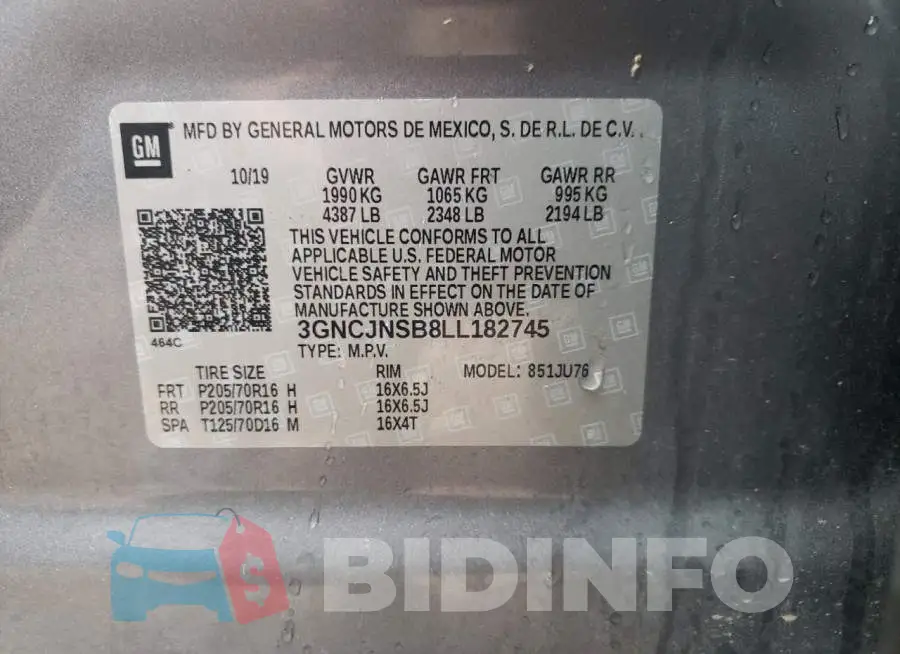 3GNCJNSB8LL182745 Photo# 12