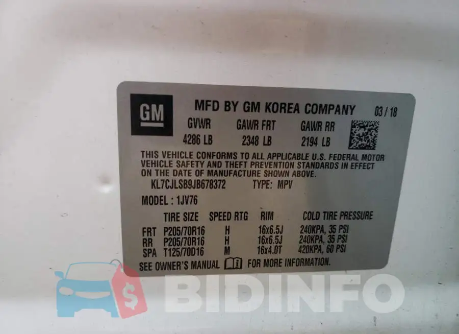KL7CJLSB9JB678372 Photo# 13