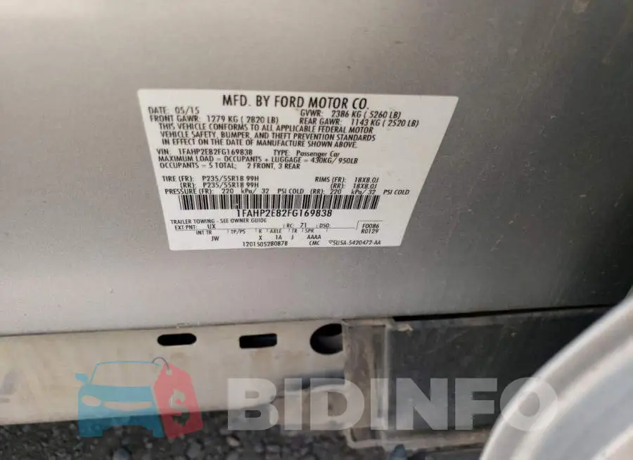 1FAHP2E82FG169838 Photo# 12