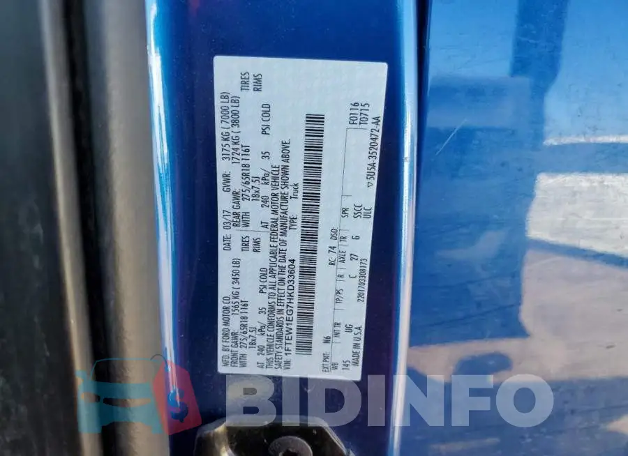 1FTEW1EG7HKD33604 Photo# 12