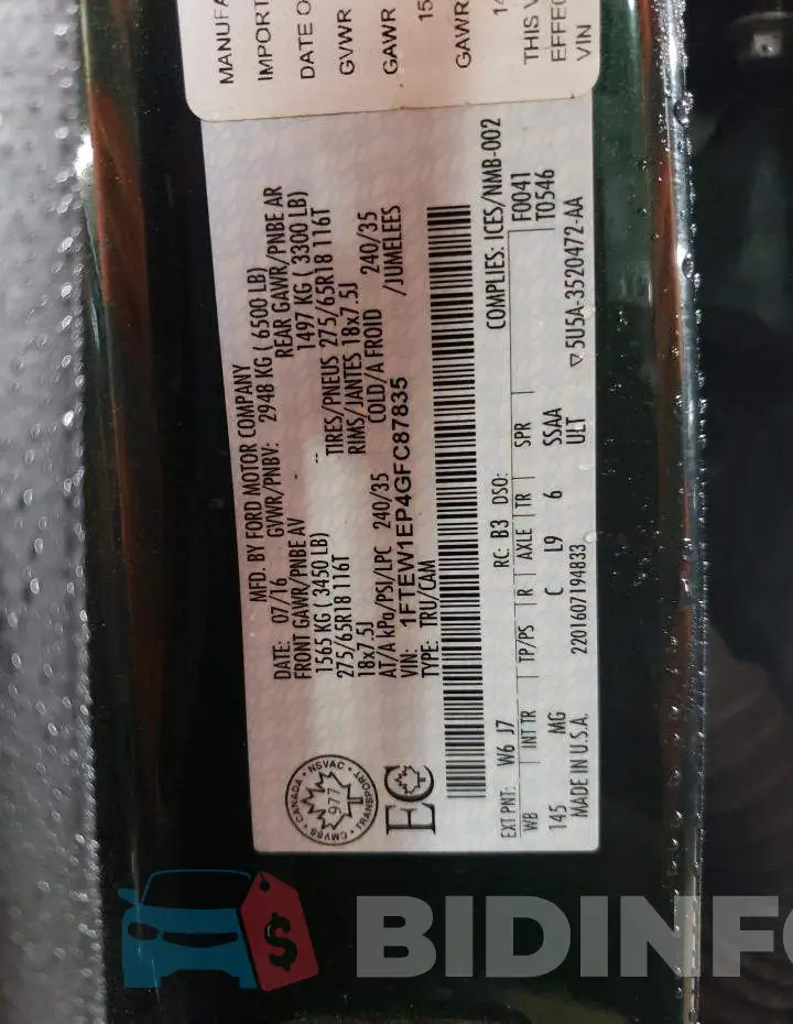 1FTEW1EP4GFC87835 Photo# 12