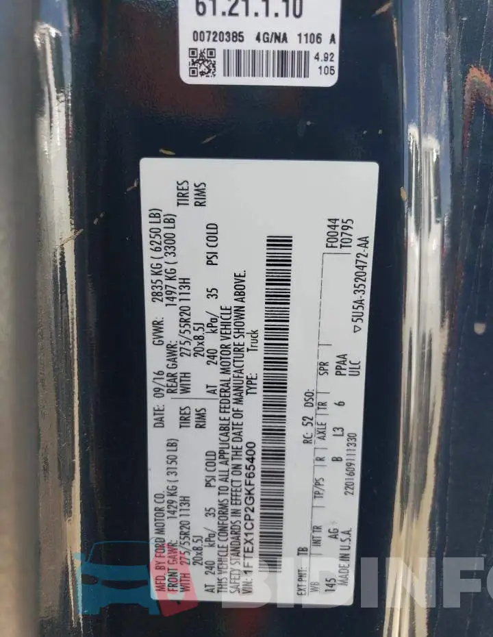 1FTEX1CP2GKF65400 Photo# 12