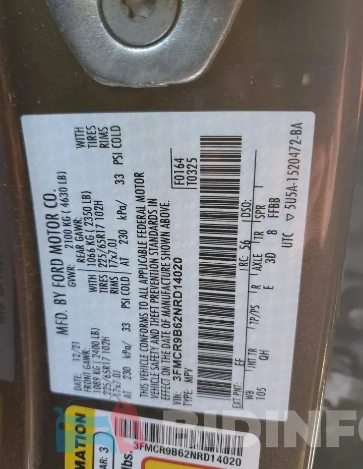 3FMCR9B62NRD14020 Photo# 12