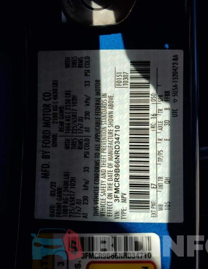 3FMCR9B66NRD34710 Photo# 14