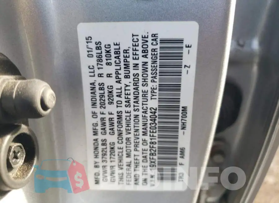 19XFB2F81FE034042 Photo# 13