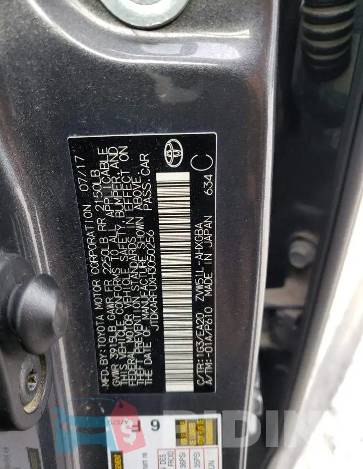 JTDKARFUXH3050256 Photo# 13