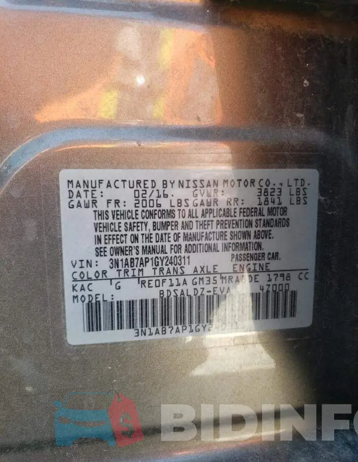 3N1AB7AP1GY240311 Photo# 12