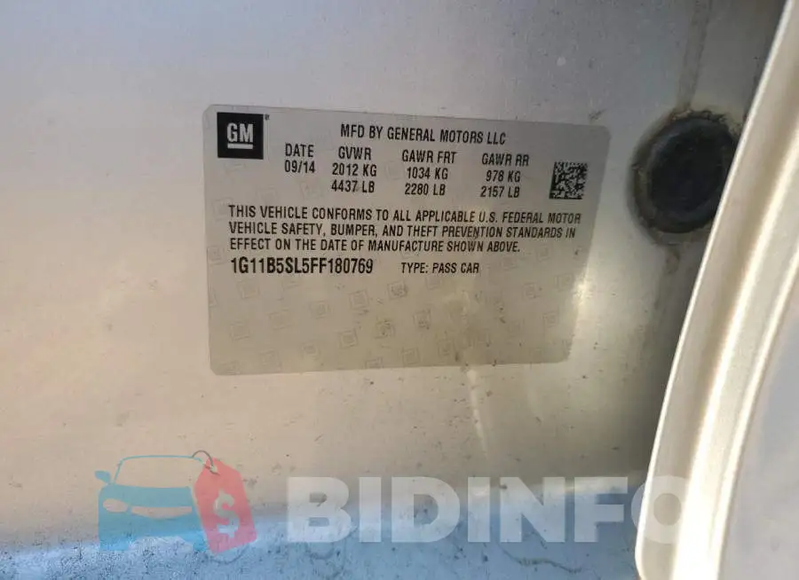 1G11B5SL5FF180769 Photo# 12