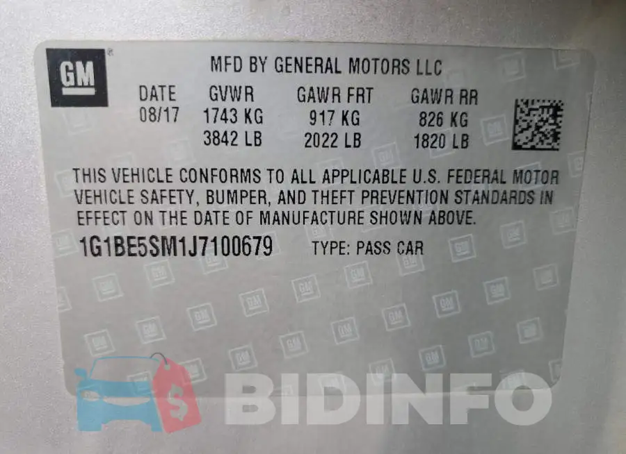 1G1BE5SM1J7100679 Photo# 12