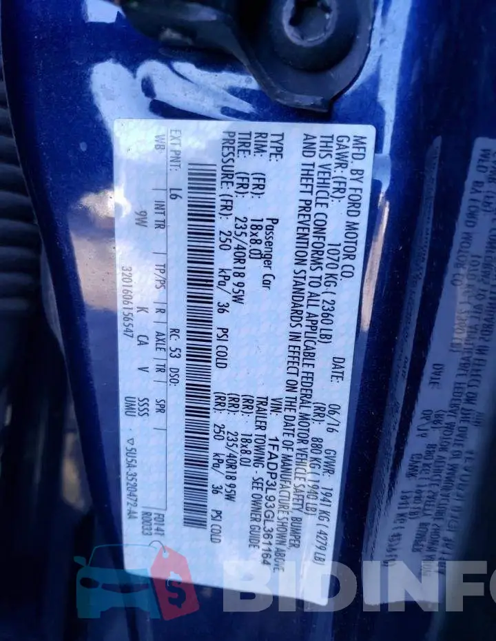1FADP3L93GL361164 Photo# 13