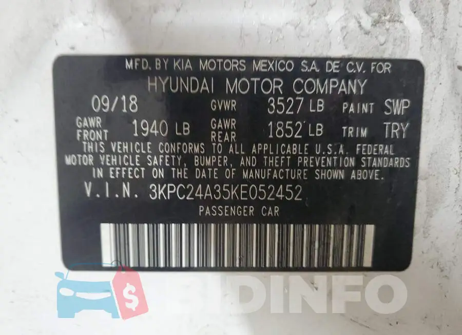 3KPC24A35KE052452 Photo# 13