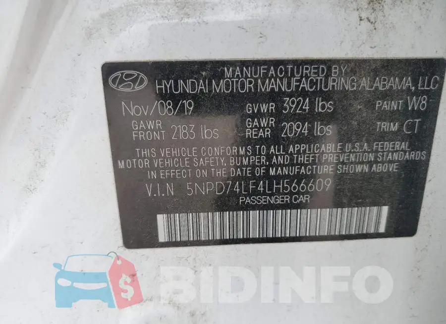 5NPD74LF4LH566609 Photo# 13