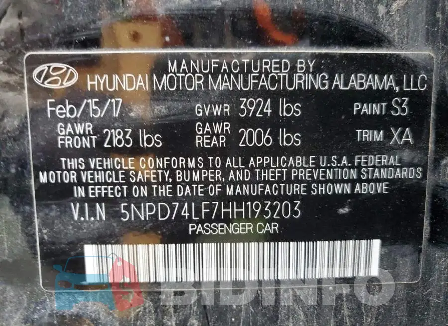 5NPD74LF7HH193203 Photo# 12