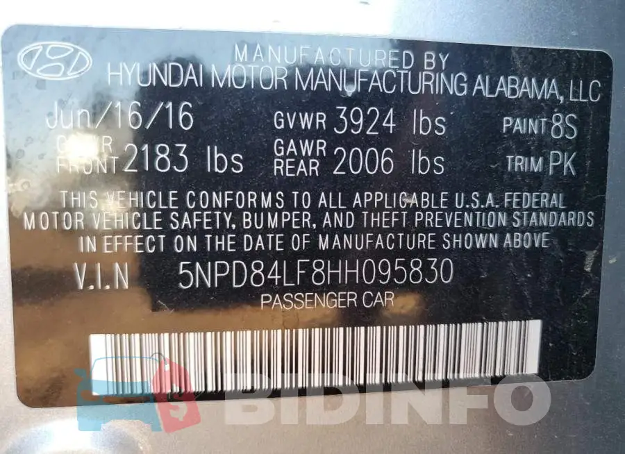 5NPD84LF8HH095830 Photo# 12