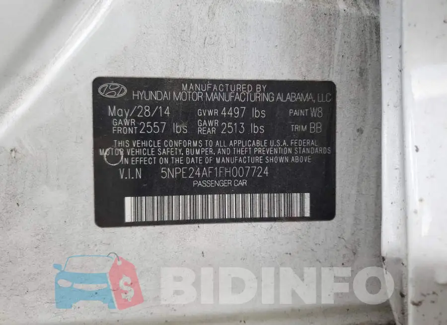 5NPE24AF1FH007724 Photo# 13