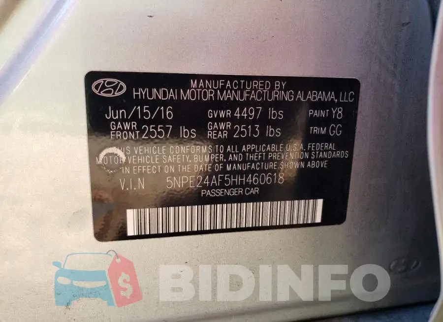 5NPE24AF5HH460618 Photo# 13