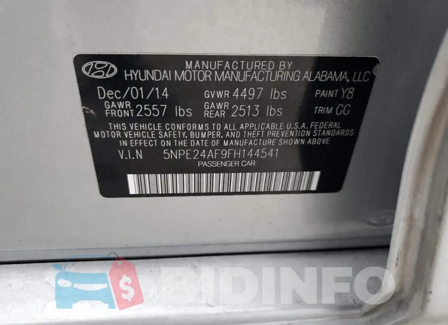 5NPE24AF9FH144541 Photo# 12