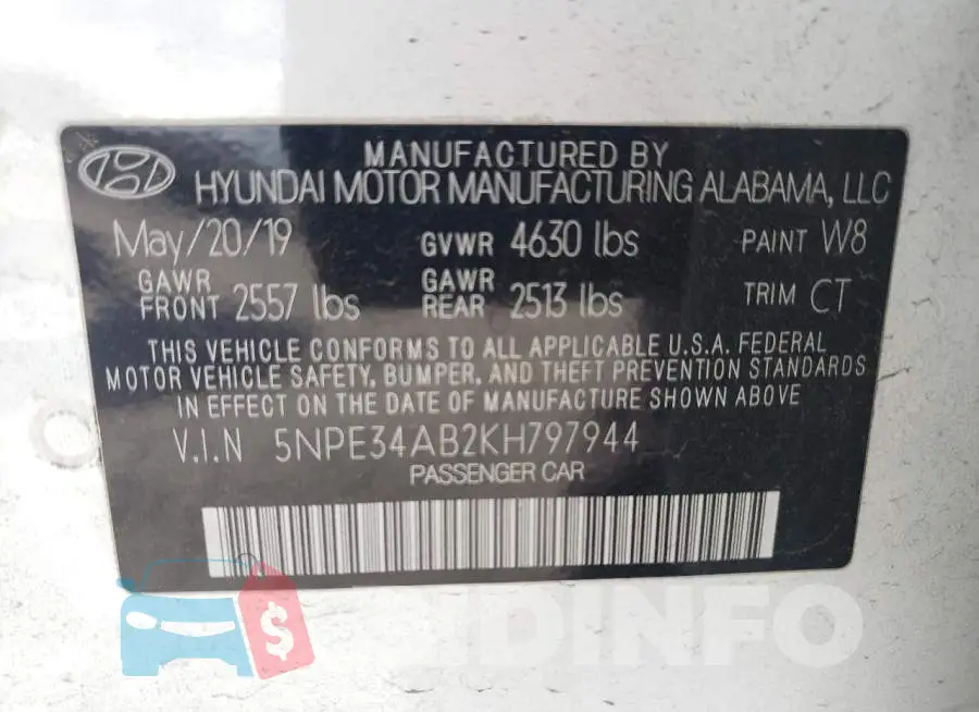 5NPE34AB2KH797944 Photo# 13